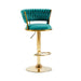 2x Height Adjustable Swivel Bar Stool Velvet Golden Base Barstools Chairs Padded Seat - Amazingooh Wholesale