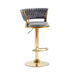 2x Height Adjustable Swivel Bar Stool Velvet Golden Base Barstools Chairs Padded Seat - Amazingooh Wholesale