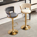 2x Height Adjustable Swivel Bar Stool Velvet Golden Base Barstools Chairs Padded Seat - Amazingooh Wholesale