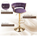 2x Height Adjustable Swivel Bar Stool Velvet Golden Base Barstools Chairs Padded Seat - Amazingooh Wholesale