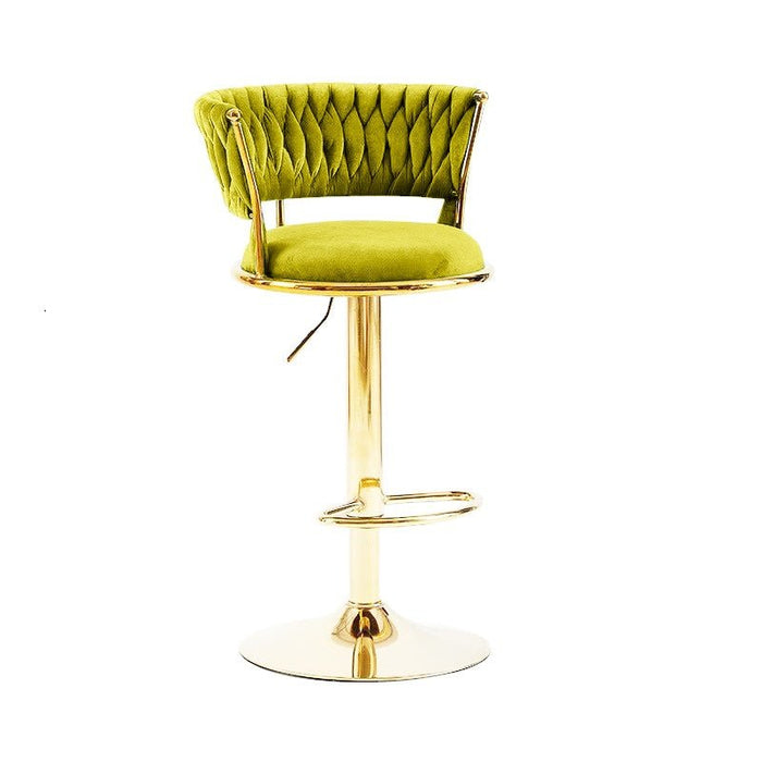 2x Height Adjustable Swivel Bar Stool Velvet Golden Base Barstools Chairs Padded Seat - Amazingooh Wholesale