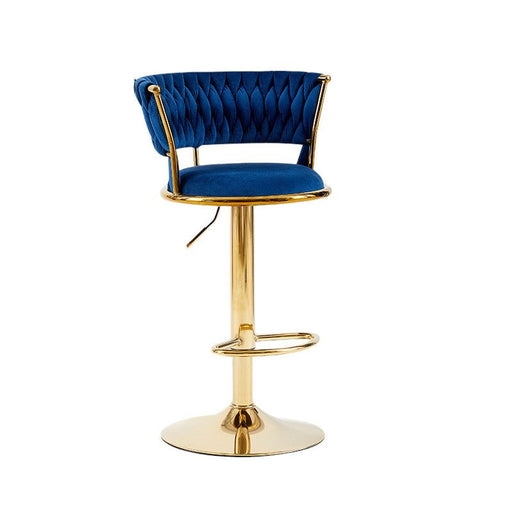 2x Height Adjustable Swivel Bar Stool Velvet Golden Base Barstools Chairs Padded Seat - Amazingooh Wholesale