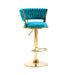 2x Height Adjustable Swivel Bar Stool Velvet Golden Base Barstools Chairs Padded Seat - Amazingooh Wholesale