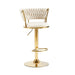 2x Height Adjustable Swivel Bar Stool Velvet Golden Base Barstools Chairs Padded Seat - Amazingooh Wholesale