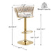 2x Height Adjustable Swivel Bar Stool Velvet Golden Base Barstools Chairs Padded Seat Ivory - Amazingooh Wholesale