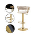 2x Height Adjustable Swivel Bar Stool Velvet Golden Base Barstools Chairs Padded Seat Ivory - Amazingooh Wholesale