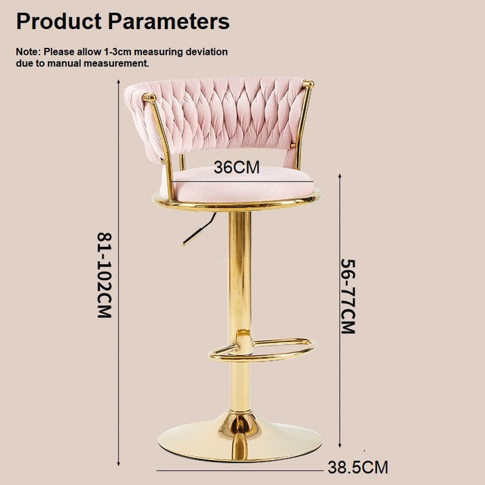 2x Height Adjustable Swivel Bar Stool Velvet Golden Base Barstools Chairs Padded Seat Violet - Amazingooh Wholesale