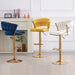 2x Height Beige Velvet Padded Golden Round Base Barstools Chairs - Amazingooh Wholesale