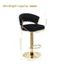 2x Height Black Velvet Padded Golden Round Base Barstools Chairs - Amazingooh Wholesale