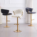 2x Height Black Velvet Padded Golden Round Base Barstools Chairs - Amazingooh Wholesale