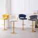 2x Height Green Velvet Padded Golden Round Base Barstools Chairs - Amazingooh Wholesale