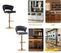 2x Height Green Velvet Padded Golden Round Base Barstools Chairs - Amazingooh Wholesale