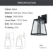 2x Outdoor Wall Light Porch Yard Tempered Glass Lantern Lamp Black IP44 - Amazingooh Wholesale