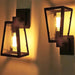 2x Outdoor Wall Light Porch Yard Tempered Glass Lantern Lamp Black IP44 - Amazingooh Wholesale