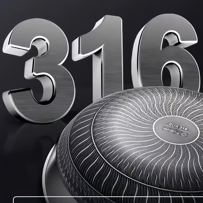 316 Stainless Steel 32cm Non - Stick Stir Fry Cooking Kitchen Wok Pan Honeycomb Double Sided - Amazingooh Wholesale