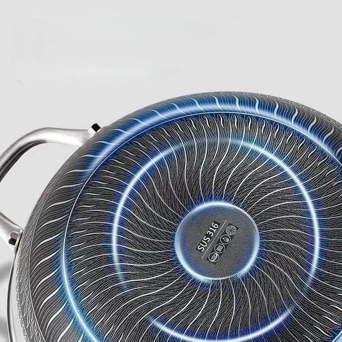 316 Stainless Steel 32cm Non - Stick Stir Fry Cooking Kitchen Wok Pan Honeycomb Double Sided - Amazingooh Wholesale