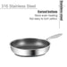 316 Stainless Steel Frying Pan Non - Stick Cooking Frypan Cookware 30cm Honeycomb Single Sided - Amazingooh Wholesale