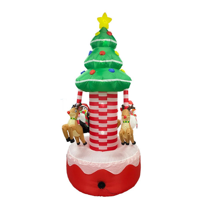 3M Christmas Carousel Tree with LED Lights and Music - Santa, Snowman & Penguin Decor - Amazingooh Wholesale