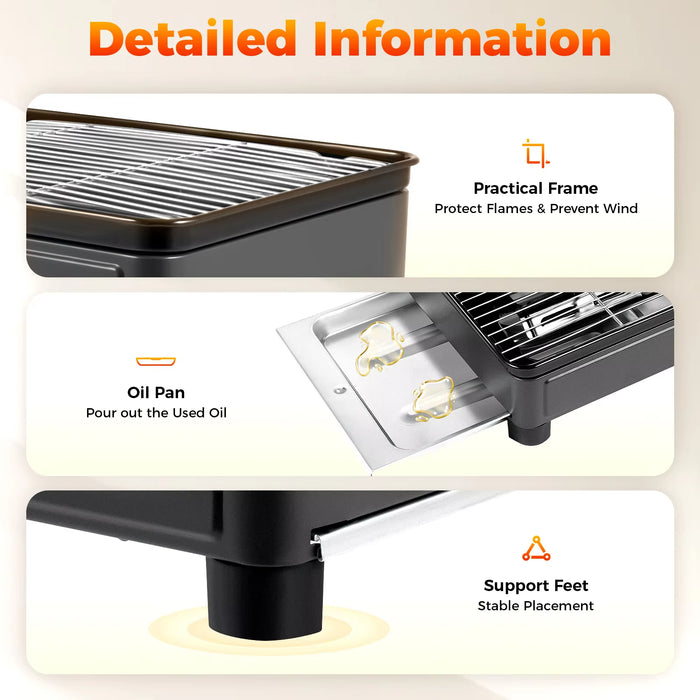 Portable Gas Stove Burner Butane BBQ Camping Gas Cooker With Non Stick Plate Red