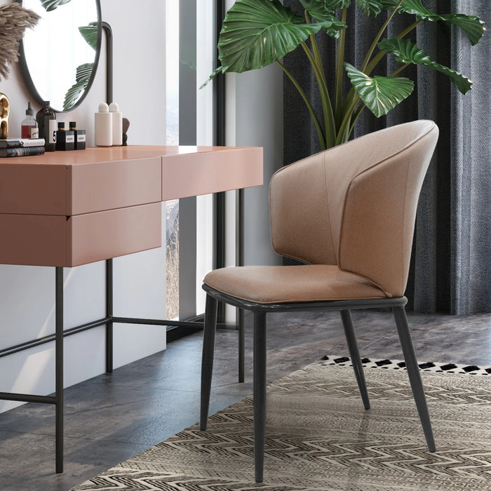 VELLUTO Modern Armless Upholstered Side Chair with Metal Legs for Kitchen & Dining Set of 2