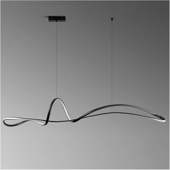 BAMDECOR A210 Modern LED Linear Pendant Lights with Dimmable LED and Adjustable Hanging Length 180cm -Black