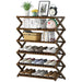 6 Tiers Brown Multi - purpose Bamboo Collapsible Folding Storage Shoe Rack Shelf Organizer 100cm - Amazingooh Wholesale