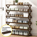 6 Tiers Brown Multi - purpose Bamboo Collapsible Folding Storage Shoe Rack Shelf Organizer 100cm - Amazingooh Wholesale