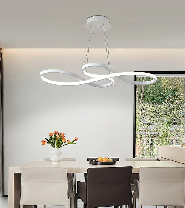 BAMDECOR A022 Modern Designer Infinity LED Chandelier Island Ceiling Pendant Light (120/150cm-Silver)