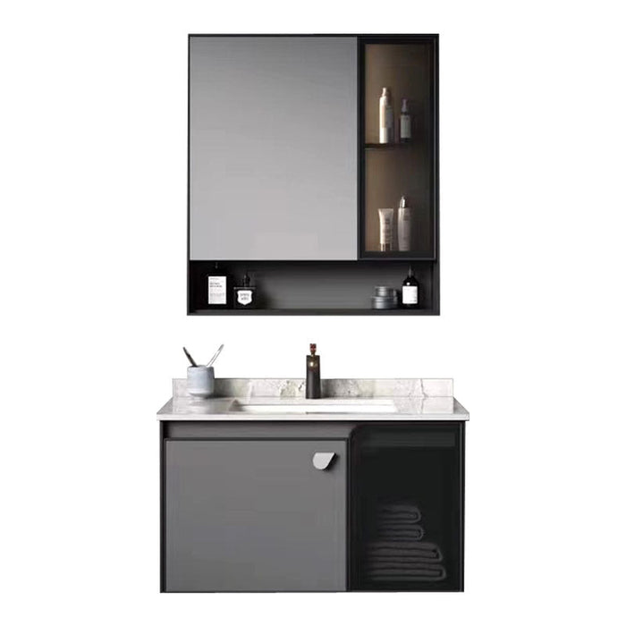 80cm Aluminum Modern Bathroom Vanity Single - Sink & Faucet & Mirrors Set for Bathroom - Amazingooh Wholesale
