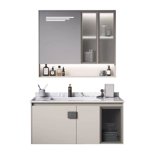 80cm Aluminum Modern Bathroom Vanity Single - Sink & Faucet & Mirrors Set for Bathroom - Amazingooh Wholesale