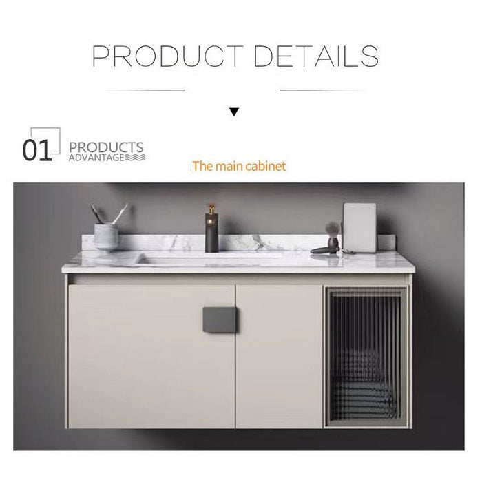 80cm Aluminum Modern Bathroom Vanity Single - Sink & Faucet & Mirrors Set for Bathroom - Amazingooh Wholesale