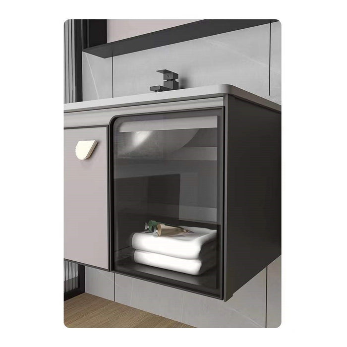 80cm Aluminum Modern Bathroom Vanity Single - Sink & Faucet & Mirrors Set for Bathroom - Amazingooh Wholesale