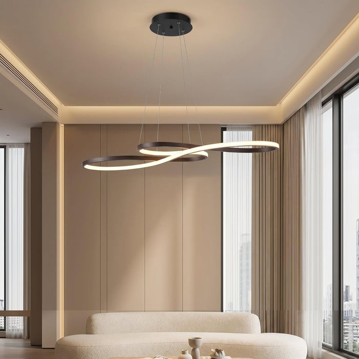 BAMDECOR A022 Modern Designer Infinity LED Chandelier Island Ceiling Pendant Light (120/150cm Black)