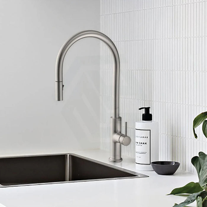 AMZ Kaya Pull Out Kitchen Swivel Mixer Multi Colour Gooseneck Sink Mixer (Gold/Gun Metal Grey)
