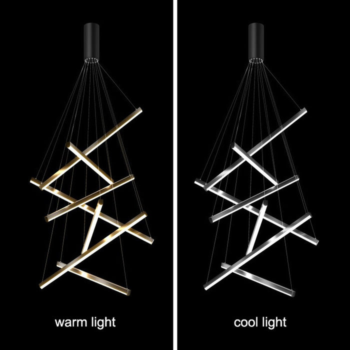 Adjustable Pendant Light for Double - Storey Villa Commercial Use with Soft Light and Eye Protection Black Aluminum & Silicone - Amazingooh Wholesale