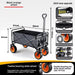 AMX 150L Outdoor Camping Wagon Shopping Multipurpose Duty Power Beach Trolley Cart Collapsible Wagon Garden Camper Trailer (Black) - Amazingooh Wholesale