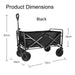 AMX Folding Beach Wagon Cart Trolley Garden Outdoor Picnic Camping Sports Market Collapsible Shop 5 inch Black Color - Amazingooh Wholesale