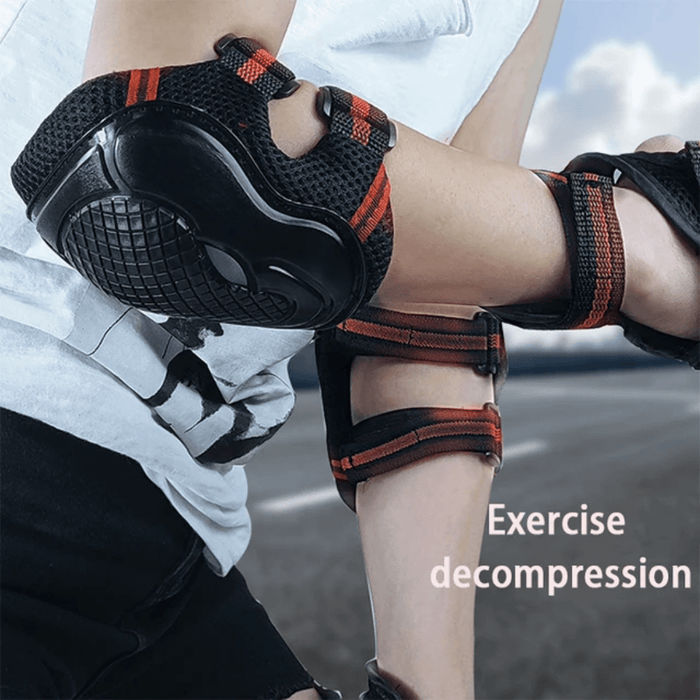 AMX Knee Pads, Knee Elbow Pads and Wrist Guards Protective Gear Set (Medium - Red) - Amazingooh Wholesale