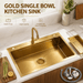 AMZ 900x500mm Brush Gold Nano Single Bowl Kitchen Sink with Workstation Accessories - Amazingooh Wholesale