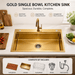 AMZ 900x500mm Brush Gold Nano Single Bowl Kitchen Sink with Workstation Accessories - Amazingooh Wholesale