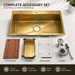 AMZ 900x500mm Brush Gold Nano Single Bowl Kitchen Sink with Workstation Accessories - Amazingooh Wholesale
