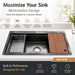 AMZ 900x500mm Gun Metal Grey Nano Single Bowl Kitchen Sink with Workstation Accessories - Amazingooh Wholesale