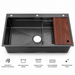 AMZ 900x500mm Gun Metal Grey Nano Single Bowl Kitchen Sink with Workstation Accessories - Amazingooh Wholesale