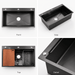 AMZ 900x500mm Gun Metal Grey Nano Single Bowl Kitchen Sink with Workstation Accessories - Amazingooh Wholesale