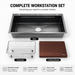 AMZ 900x500mm Gun Metal Grey Nano Single Bowl Kitchen Sink with Workstation Accessories - Amazingooh Wholesale