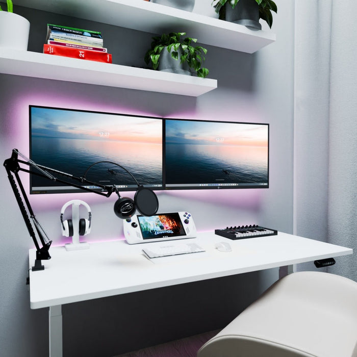 AMZ Electric Height Adjustable Standing Desk 120x60cm Sit Stand Desk Top for Home Office (White Frame + White Desktop) (Copy) - Amazingooh Wholesale