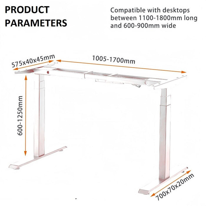 AMZ Electric Height Adjustable Standing Desk 120x60cm Sit Stand Desk Top for Home Office (White Frame + White Desktop) (Copy) - Amazingooh Wholesale