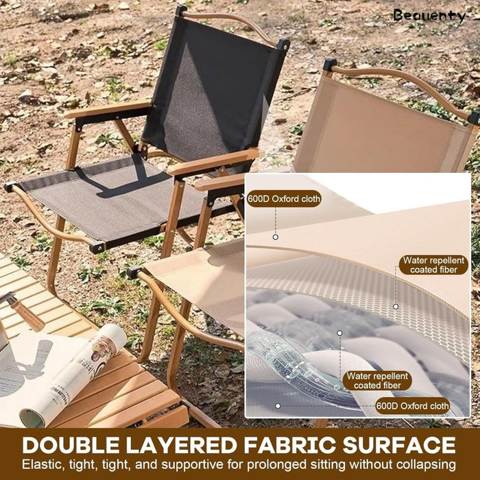 AMZ Folding Camping Chair, Portable Camping Chair, Lightweight Camping Backpacking Chair, Outdoor Beach Chair for Camping Hiking Garden Travel Beach Picnic BBQ Outdoor (Black, Large) - Amazingooh Wholesale