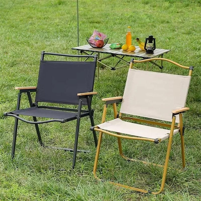 AMZ Folding Camping Chair, Portable Camping Chair, Lightweight Camping Backpacking Chair, Outdoor Beach Chair for Camping Hiking Garden Travel Beach Picnic BBQ Outdoor (Black, Large) - Amazingooh Wholesale