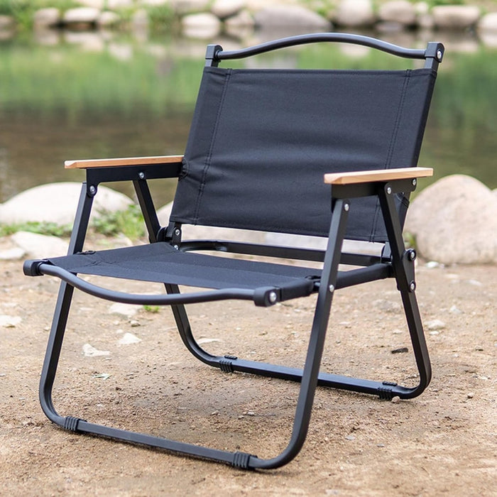 AMZ Folding Camping Chair, Portable Camping Chair, Lightweight Camping Backpacking Chair, Outdoor Beach Chair for Camping Hiking Garden Travel Beach Picnic BBQ Outdoor (Black, Large) - Amazingooh Wholesale